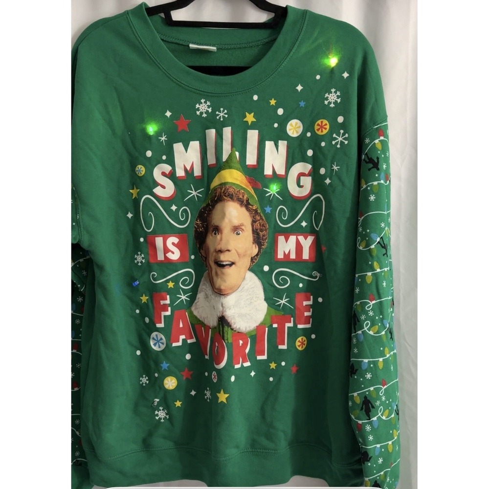 Buddy the Elf Flashing Light Ugly Christmas Sweater